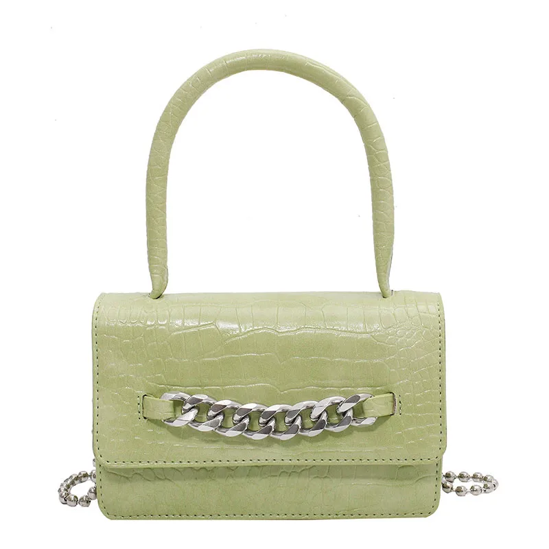 

Crocodile Pattern Square Tote Bag 2021 Fashion New High-quality PU Leather Women's Designer Handbag Chain Shoulder Messenger Bag