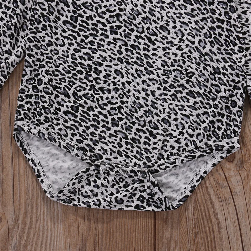 Леопардовый принт для младенцев новорожденных одежда маленьких девочек боди