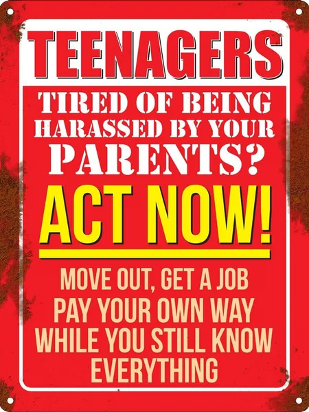 

Teenagers Act Now Tin Sign art wall decoration,vintage aluminum retro metal sign