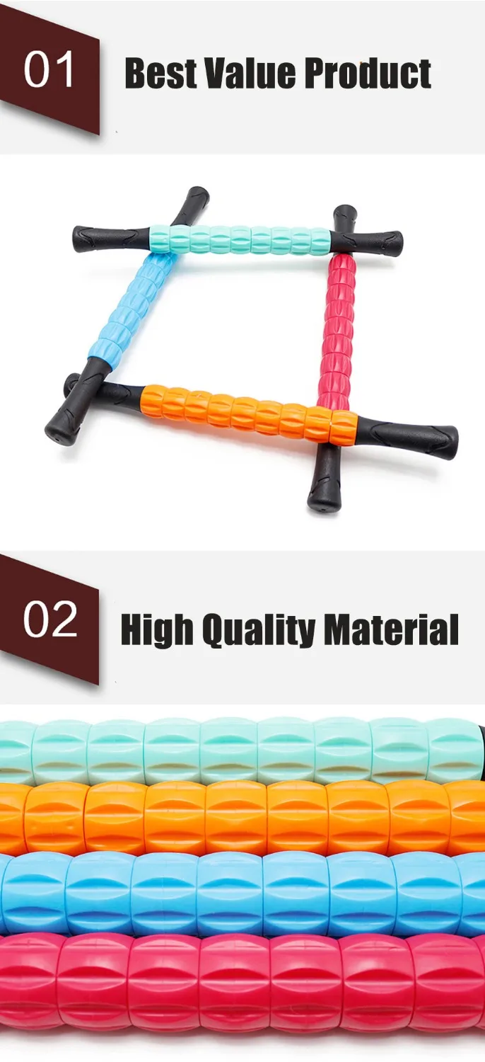 Массажная палочка для йоги 9 Шипованная мышечная Пилатес физиотерапия