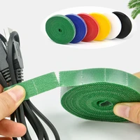 hand tear self adhesive strap wire storage hooks loops cable tie magic tape cable management belt fixed binding belt