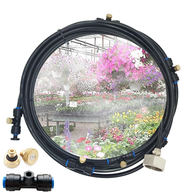 Система распыления воды для сада 26 насадок с латунным адаптером 3/4 дюйма 18 метров 59 футов|Опрыскиватели| |