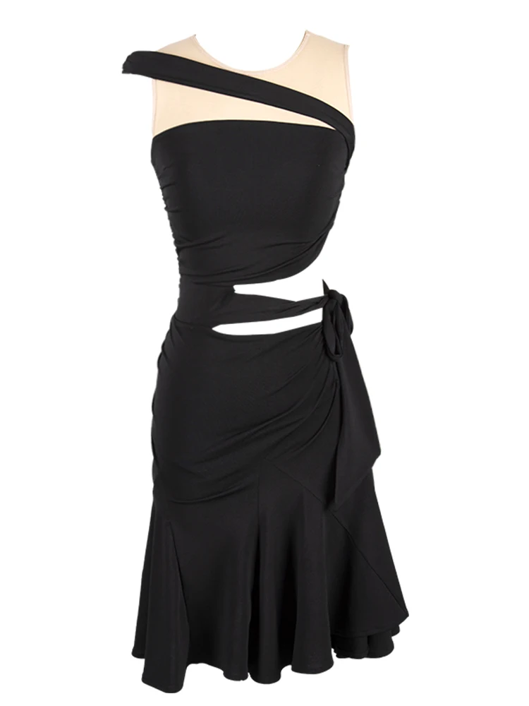 

2021 Summer New Style Latin Dance Competition Dresses For Women Hollow Off-Shoulder Party Prom Performance Rumba Dance Dress