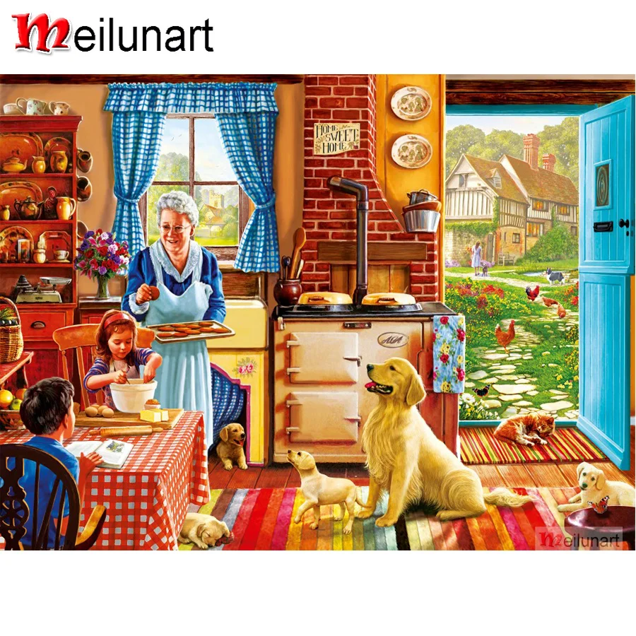 

Алмазная вышивка 5d "сделай сам" для интерьера коттеджа, вышивка крестиком, квадратная круглая вышивка, пейзаж, украшение AS0054