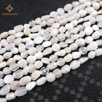 natural 6 8mm blue moonstone gravel stone irregular chip beads for jewelry making diy bracelet necklace strand 15