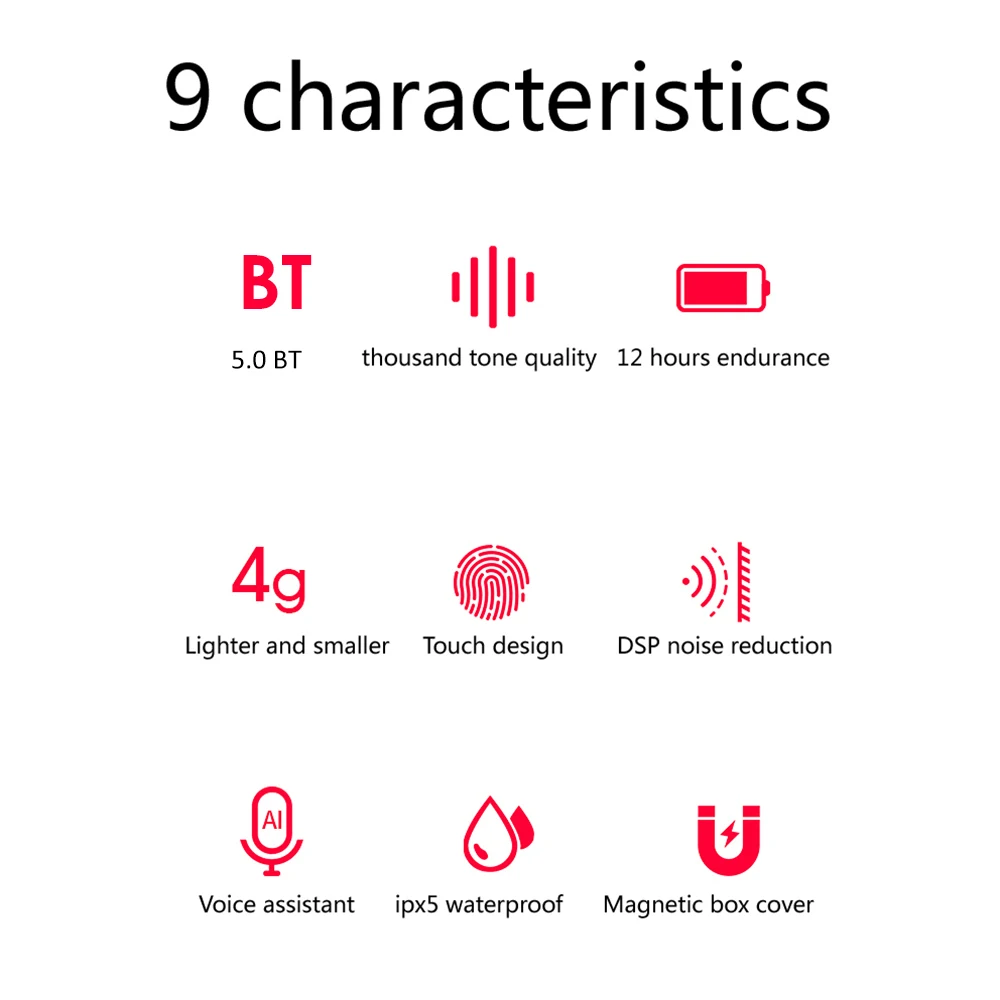 A6X Беспроводной стерео Bluetooth 5 0 гарнитура отпечатков пальцев прикосновения