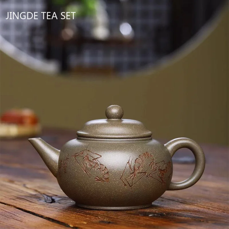Authentic Yixing tea pots Purple Clay filter Teapot Raw ore green Mud  beauty kettle Handmade Customized Boutique Tea set 230ml
