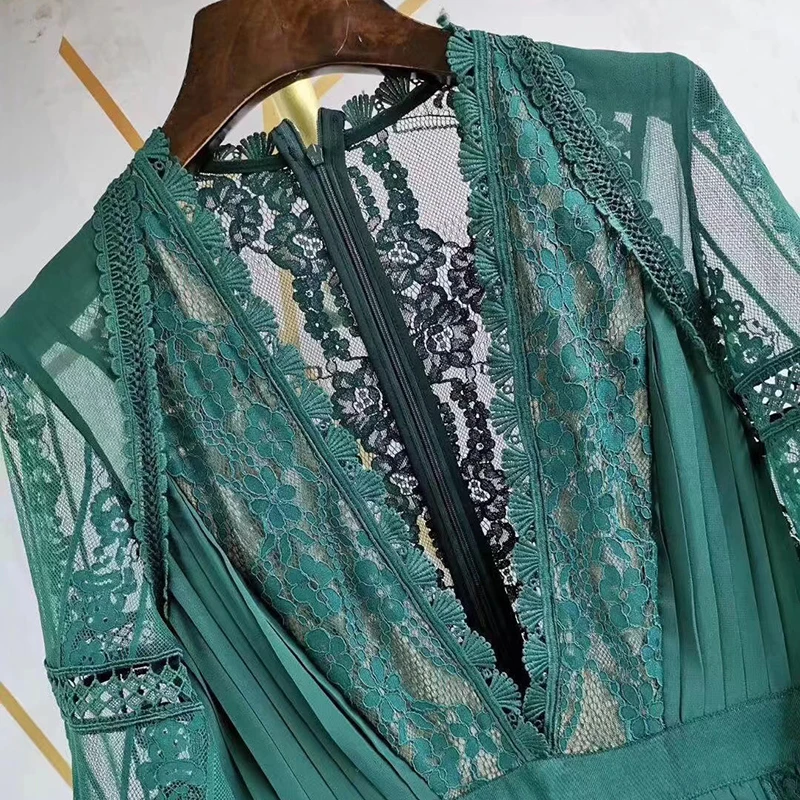 Кружевное платье для женщин с длинным рукавом прозрачное Макси-платье в пол |