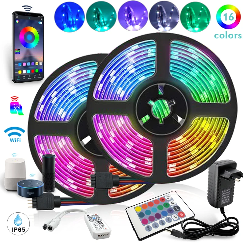 СВЕТОДИОДНАЯ лента SMD 5050 12 В постоянного тока гибкая Диодная RGB 2835