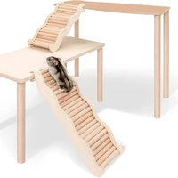 natural wood ladder toy climbing ramp bridge for ferrets chinchillas small rabbits sl easy connection to any plane