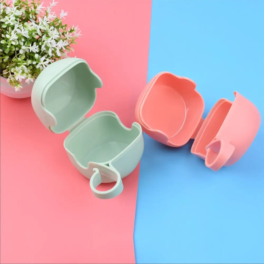 

Portable Ring Baby Pacifier Box Outdoor Travel Dustproof Solid Color Plastic Pacifier Storage Box PP Wide Mouth Pacifier Box