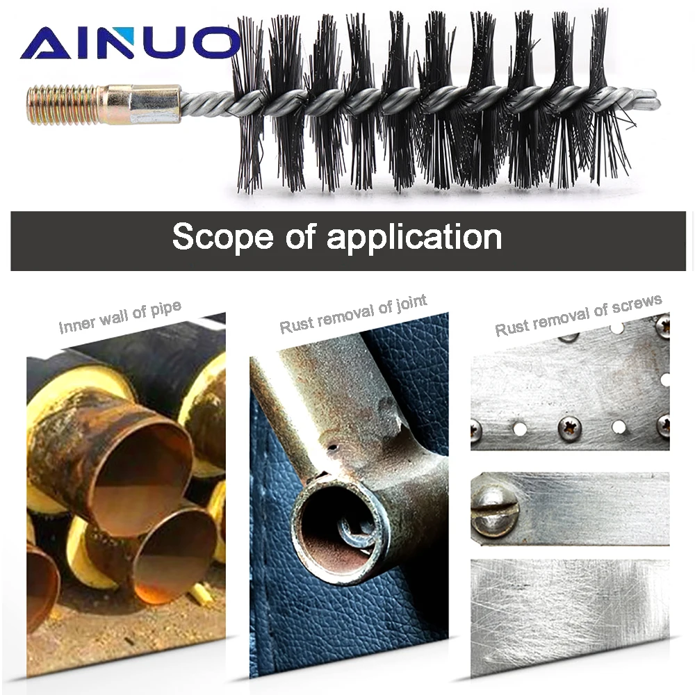 Проволочная щетка из нержавеющей стали с металлической ручкой 18/22/25/32/40/50/65/75 мм |