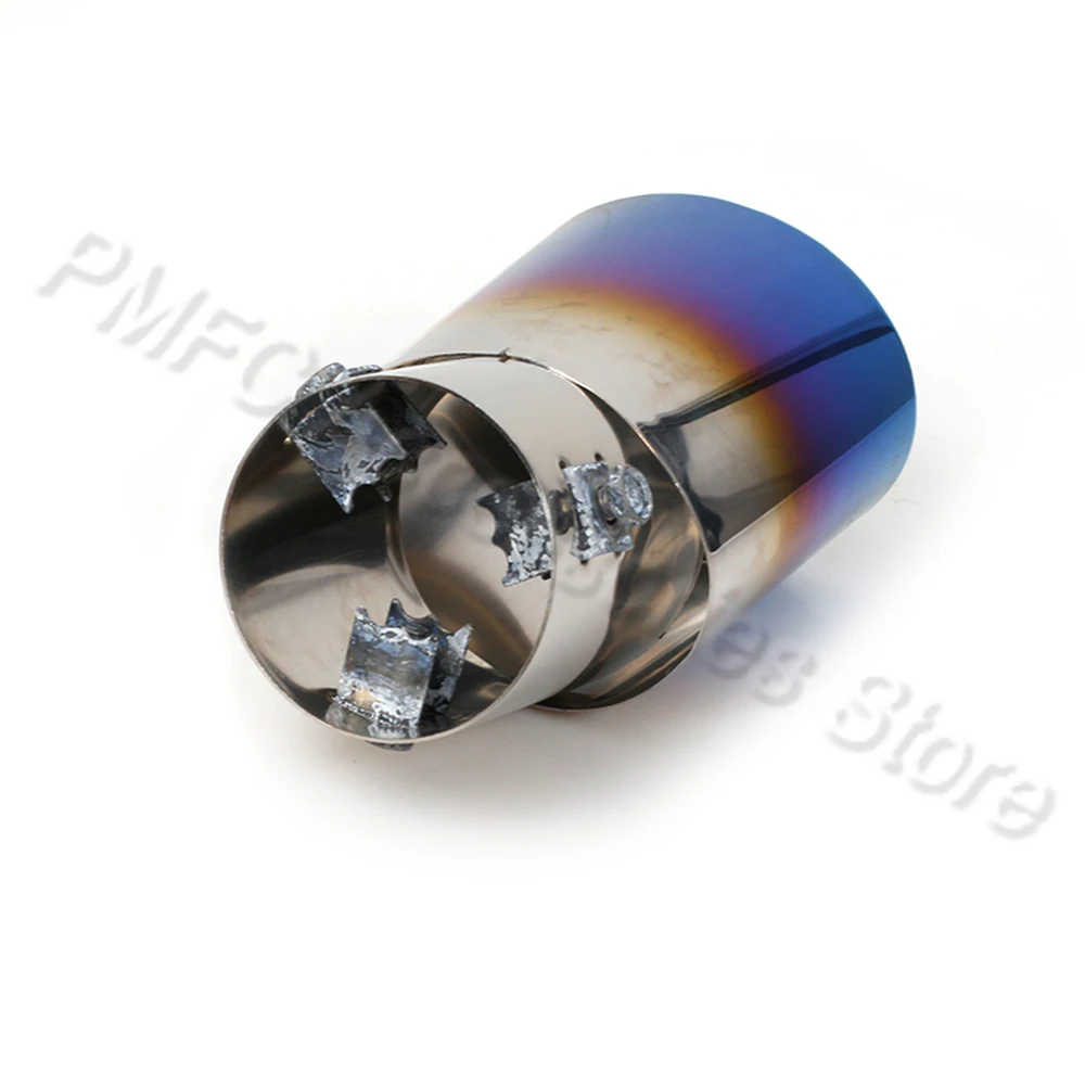 Автомобильная задняя труба PMFC жареная синяя выхлопная из нержавеющей стали