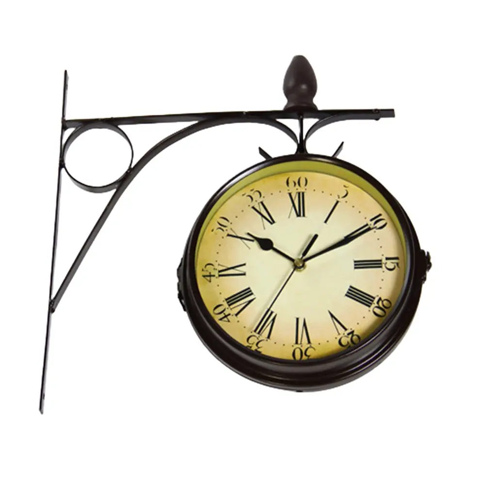 

Wall Clock Interior Miscellaneous Goods Antique Nostalgic Double Sided Retro Europe Scandinavian Wall Hanging