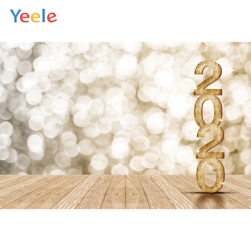 Фон для фотосъемки Yeele с новым годом портретный деревянный свет боке