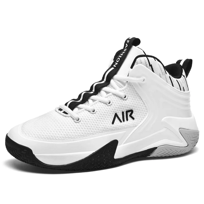 Men Basketball Shoes High Top Non-slip Sneakers Men Outdoor Wearable Black  Athletic Trainers  Breathable Gym Sports Shoes 2021
