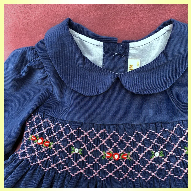 Осенне-зимнее детское винтажное платье с рюшами для девочек детские теплые