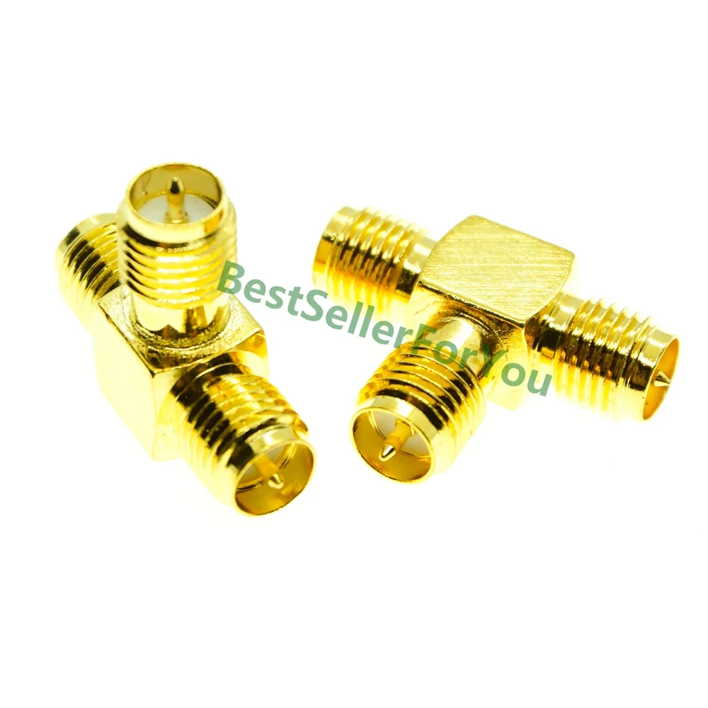 Тройной переходник типа T серии мама на 2x2 двойных разъема RP SMA jack 3