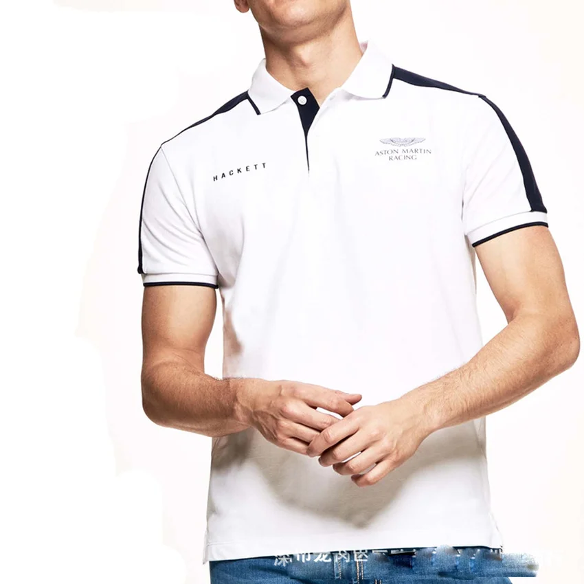 Летняя брендовая мужская рубашка поло с коротким рукавом и вышивкой дышащие топы