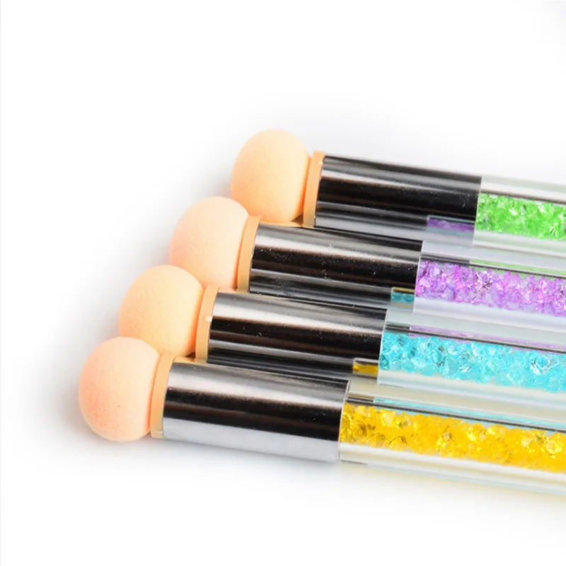 1 Pc Double-ended Nail Art Brush Gradient Shading Pen Dotting Sponge Head Rhinestone Handle Painting Tool |