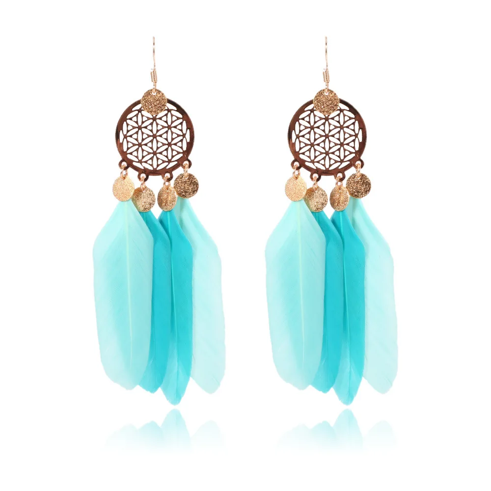 

New Version Of Personality Hollow Out Dream Catcher Two Color Feather Quick Sale