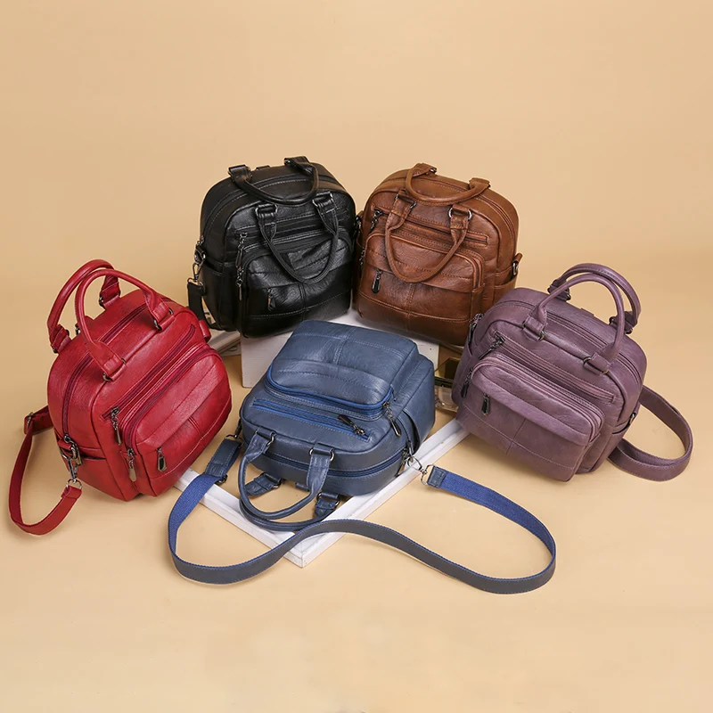 

High Quality Leather Women Backpack Fashion Shoulder Bags for Women New Designer Travel Backpack School Bags for Girls