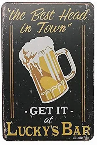

Новый жестяной знак, лучшая головка в городе, получить его на удачи бар, алюминиевый металлический знак для декора стен 8x12 дюймов