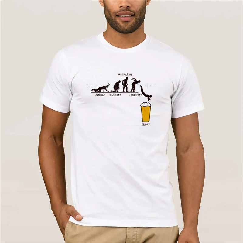 

Top Men's T-shirt Camiseta divertida del dise o de la cerveza del arte de la semana personality T-shirt