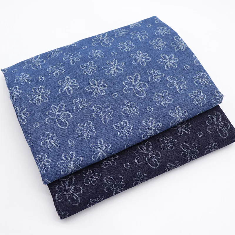 

Идиллическая синяя жаккардовая моющаяся Высококачественная джинсовая дизайнерская ткань