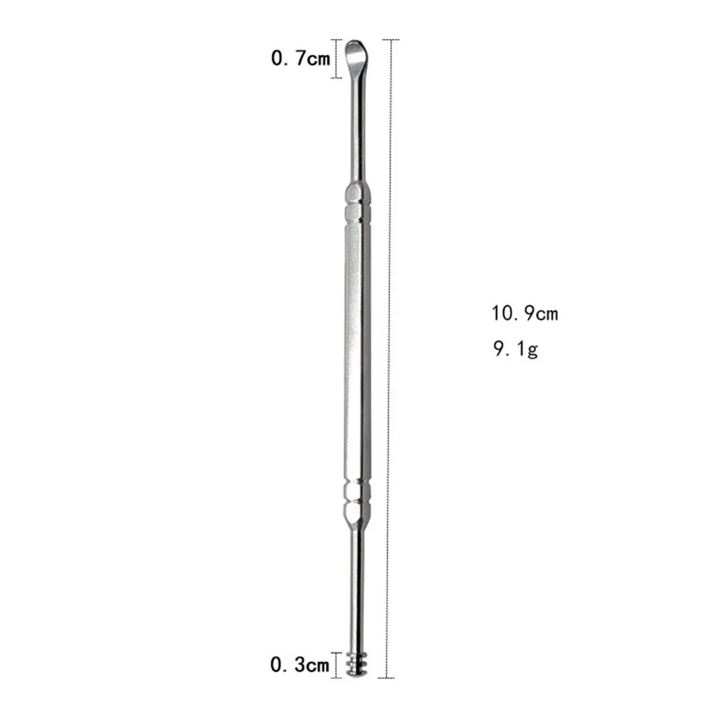 

Stainless Steel Double Head Ear Scoop Spiral Ear Digging Metal Ear Cleaning Tool 360 degree rotary spring ear spoon
