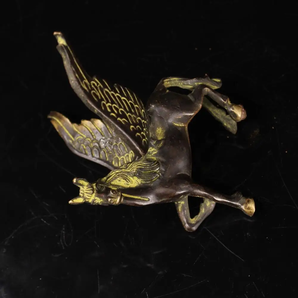 

wedding decoration Nepalese old pure brass angel Pegasuss statue Horse with wings means flying fast