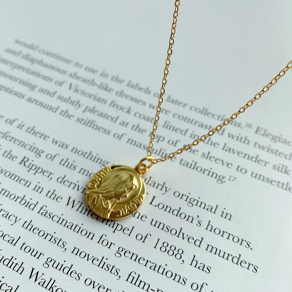 Amaiyllis ожерелье из стерлингового серебра 925 пробы Дева Мария минималистичное до