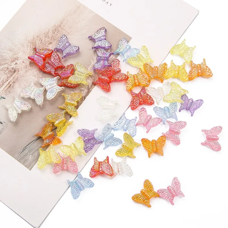 

20pcs Acrylic Transparent Butterfly Shaped Spacers Loose Beads for Jewelry Making DIY Bracelet Necklaces Handmade Gift