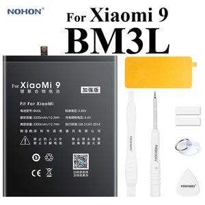 nohon battery for xiaomi mi 9 bm3l 3200mah 3300mah high capacity built in phone li polymer batteries for xiaomi 9 mi9 with tools free global shipping
