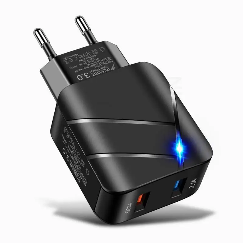 

Fast Charging Mobiele Telefoon Oplader Snel Opladen Qc 3.0 28W Eu Us Plug Adapter Usb Charger Voor Iphone Samsung Xiaomi