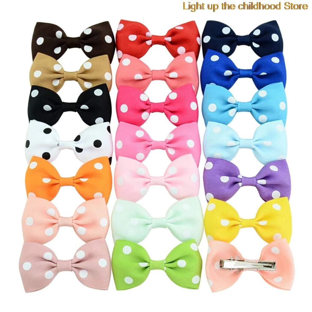 

20 шт., детские заколки для волос в горошек и полоску