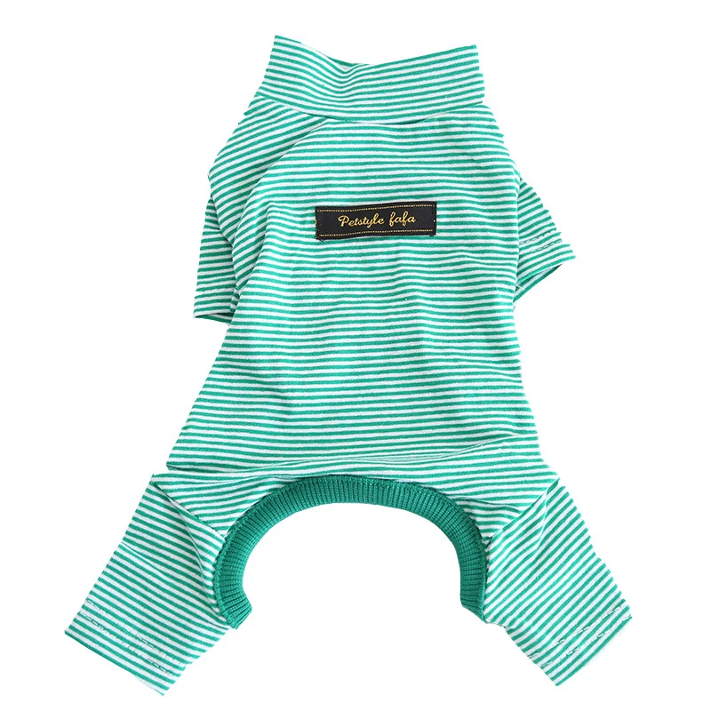 Новинка весенне осенняя одежда для собак в полоску мягкий хлопковый комбинезон