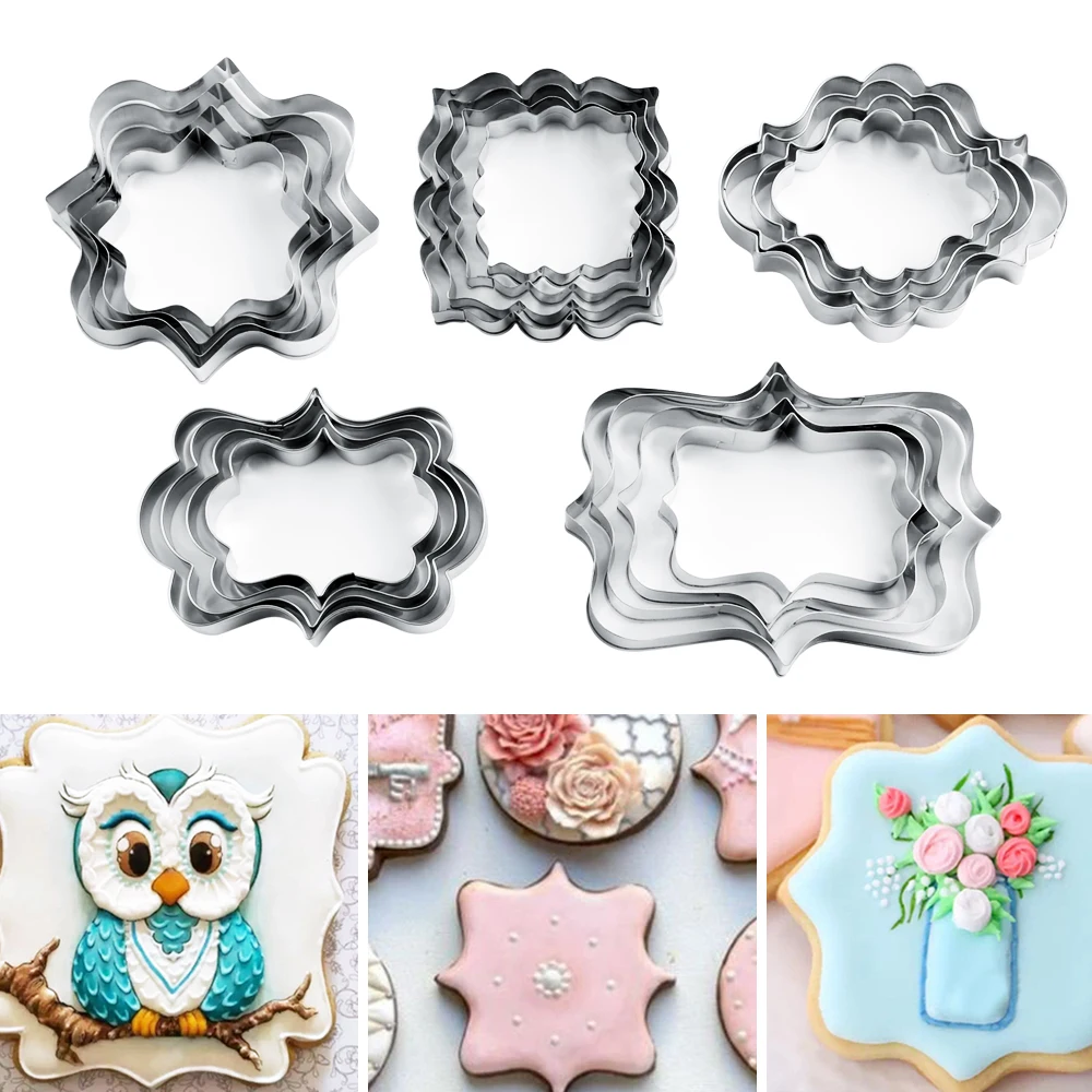 4 шт./компл. форма для торта рамка из нержавеющей стали помадки печенья резак