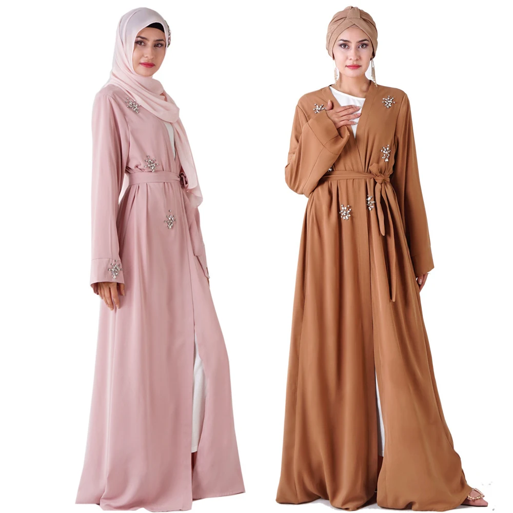 Siskakia стразы бусы кимоно абайя турецкий Дубай мусульманская женская Eid Mubarek