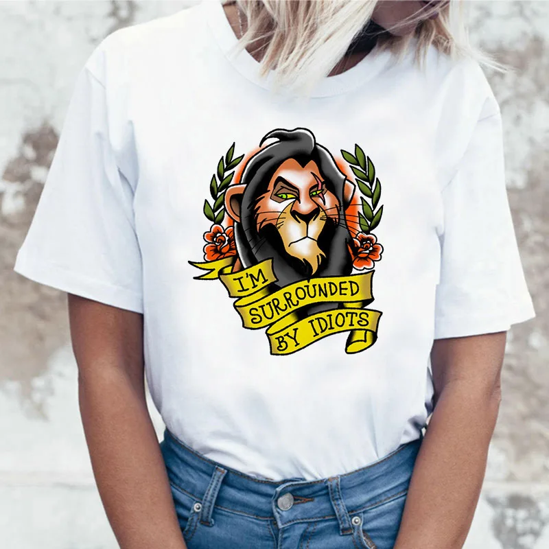 Забавная рубашка хакуна матата Женская Harajuku Ullzang The Lion King кавайная футболка Femme летняя футболка Модный Топ Футболка женская футболка