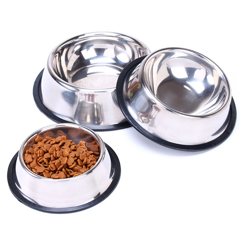 Pet Dog Bowl Stainless Steel Food Bowls Big Puppy Feeder Feeding Water For Dogs Dish Pets Prouducts | Дом и сад