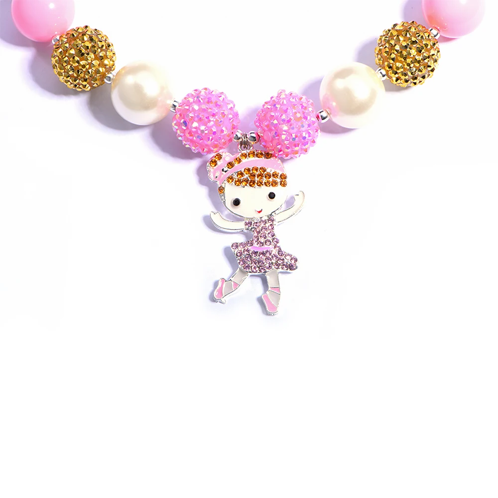 Ожерелье с крупными бусинами для девочек ожерелье жевательной резинкой браслет