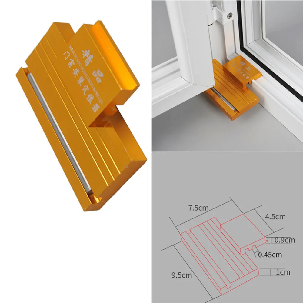 

1pc Aluminium Alloy Sash Locator Door Window Installation Tool Casement Window Installation Locator (Golden)