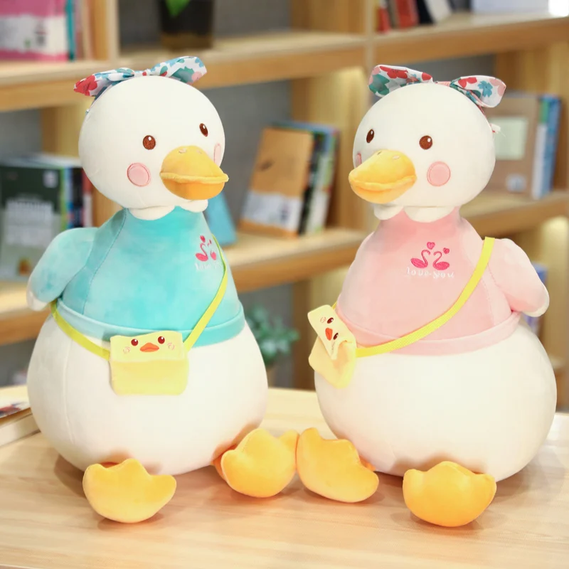 

45/70CM Hot Sale Popular Plush Duck With Bag Crossbody Super Stuffed Duck Dolls Children Plush Toys For Kids Girlfriend