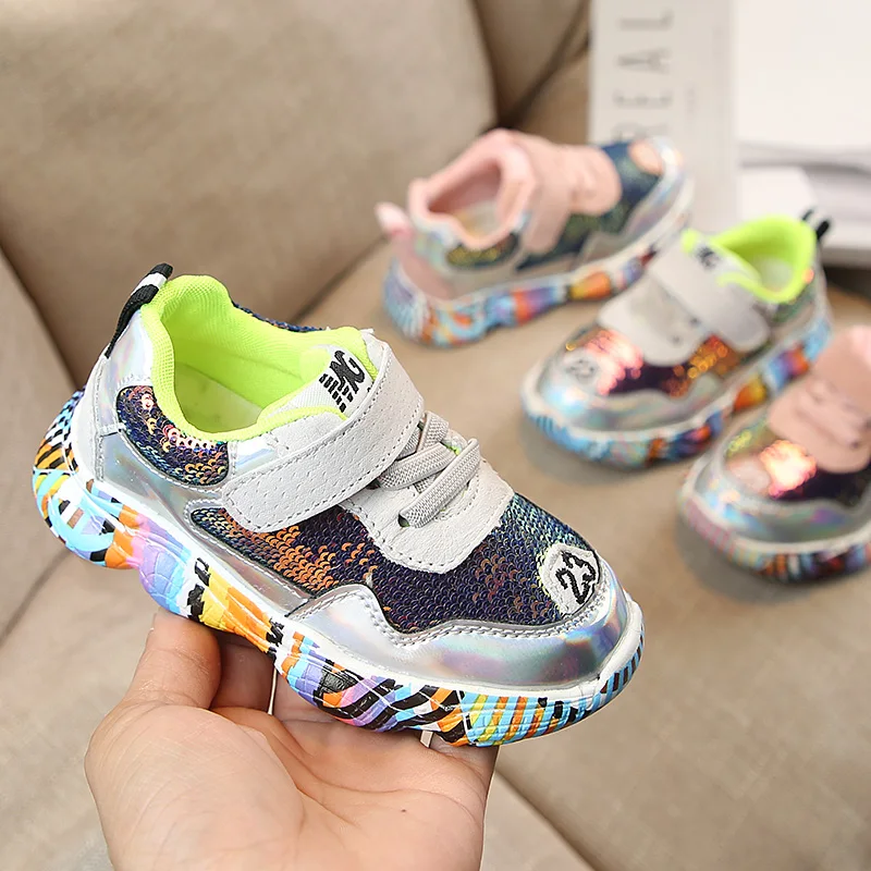 2019 осенние детские кроссовки для девочек модная повседневная детская обувь