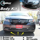 Для HONDA Elysion RR 2004  2019 передний спойлер для бампераверхней передачи для тюнинга автомобилякомплект кузова Top Gear + юбка в полоску