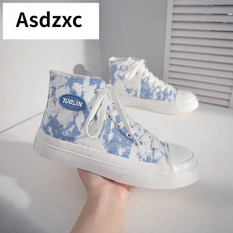 

High Top Women Board Shoes Flat Leisure Running Shoes Women Chaussure Femme Lace Up Punk Sneakers for Women Tenis Feminino