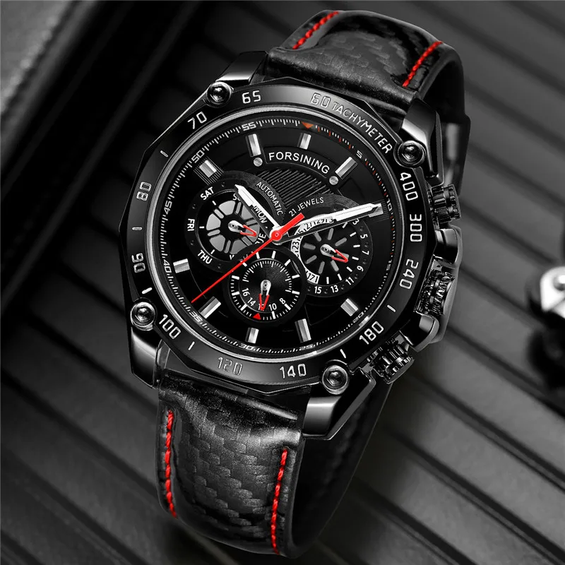 FORSINING автоматические механические мужские наручные часы военные спортивные