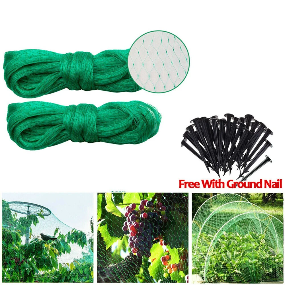 

+ground Nails Anti-bird Net 2/4x10m Commercial Cover Farm Fruit Garden