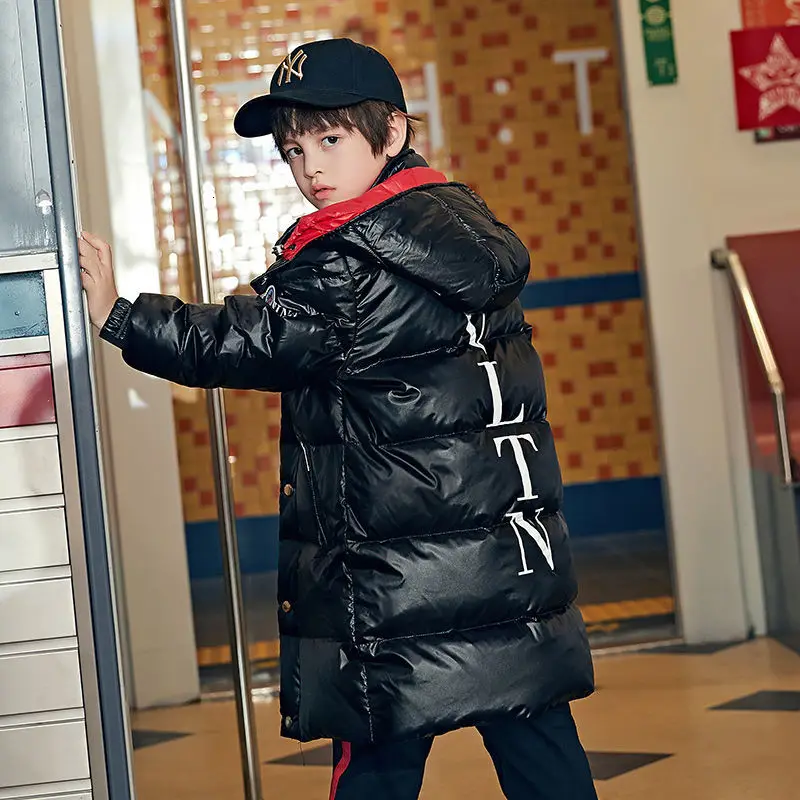 Зимняя куртка-пуховик на утином пуху для мальчиков и девочек Теплые Модные